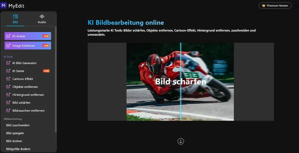 MyEdit - Kostenloser Online-Editor zur Bildbearbeitung